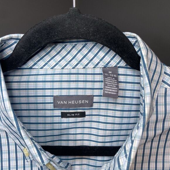 Van Heusen Men's Plaid Dress Shirt Size M 15-15 1/2 NWOT - Picture 3 of 8